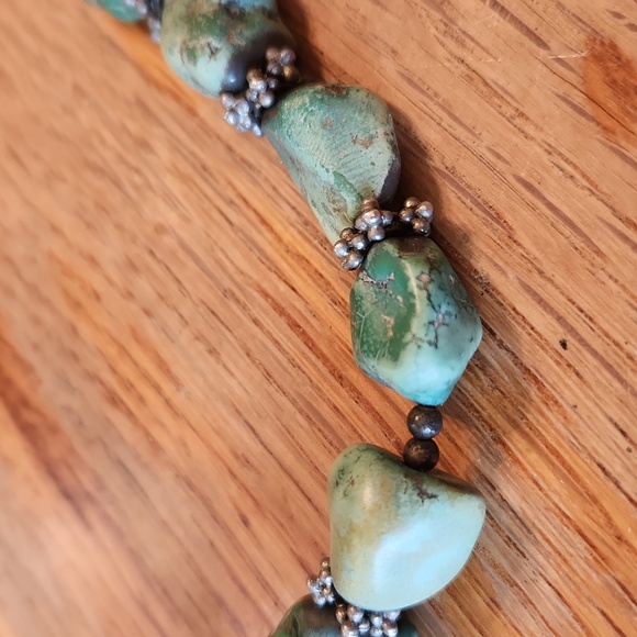 Liz‎ Henry 925 silver marked turquoise beaded necklace 18" - Picture 3 of 15